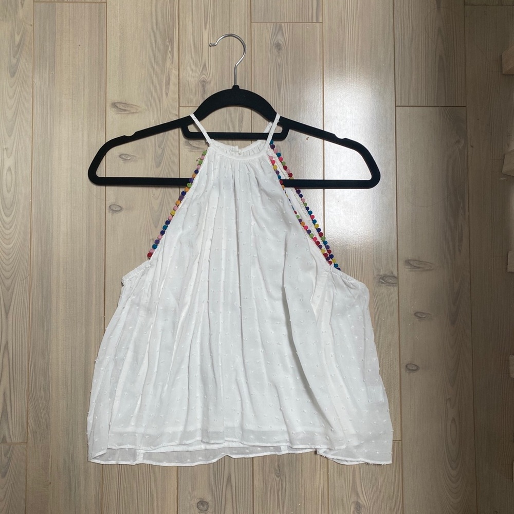 Pacsun Swiss Dot Beaded Halter Top XS